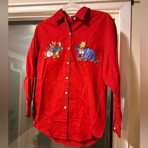 Red Disney Button Up